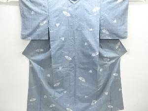 アンティーク　番傘模様織り出し手織り紬着物